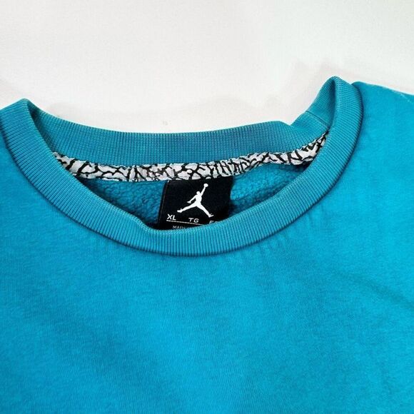 Jordan Sweater women’s XL Teal crewneck retro Long-Sleeve Pullover jumpman - Picture 6 of 10